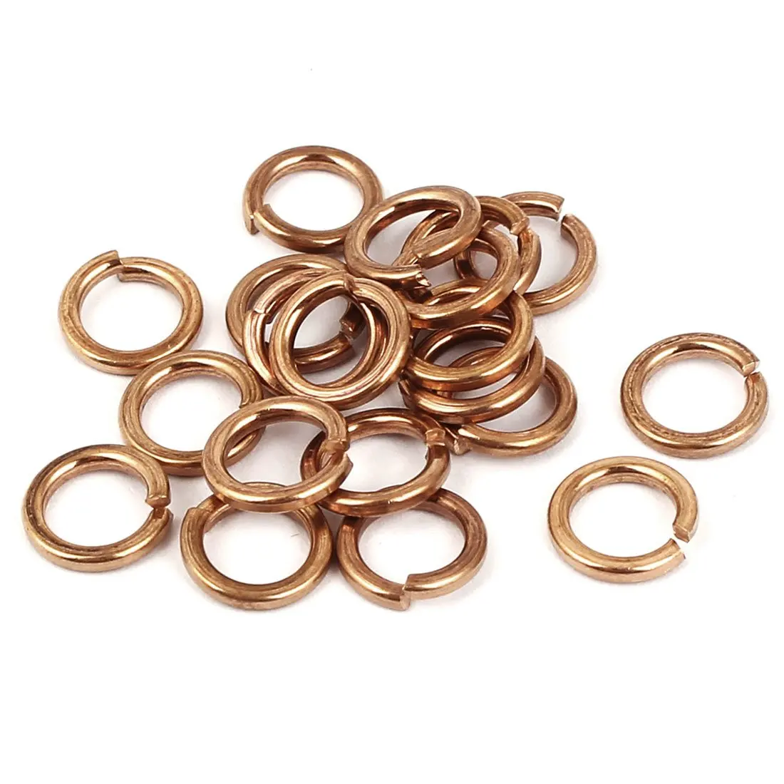uxcell M6 Copper Split Lock Sealing Ring Spring Washer Fastener 20pcs