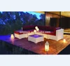 Patio porch platform metal frame white rattan corner sofa wicker furniture