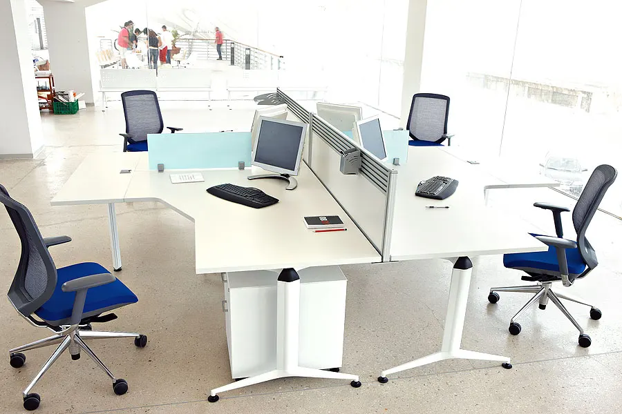 4-persona, Cruz, escritorio de trabajo Partición Muebles de Oficina