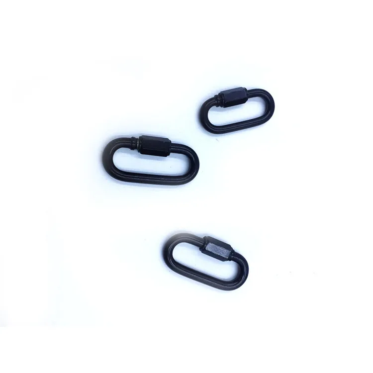 BT-508 Steel Economical Black Paint Metal Climbing Screw Carabiner Hook Black Quick Link
