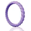 Embossed Silicone Wedding Ring for Women Thin and Braided Rubber Band Fashion Colorful Comfortable fit Skin Safe