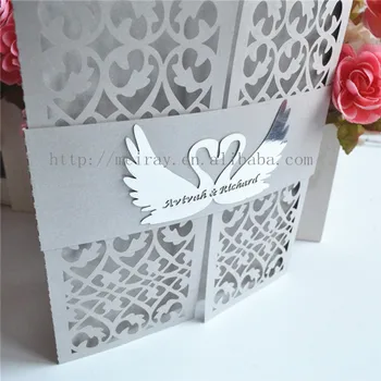 swan wedding card