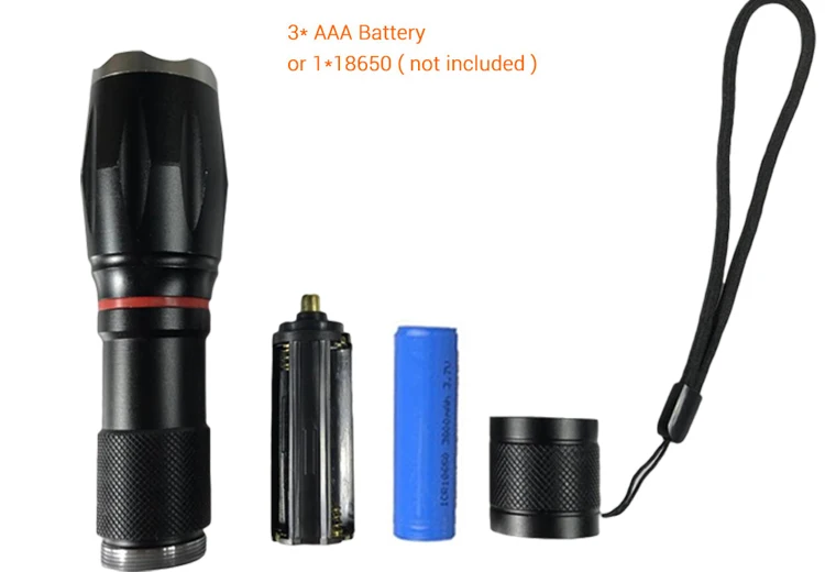 Forte DEL police SWAT lampe de poche à nouveau Chargeable Zoom Power Batterie SOS