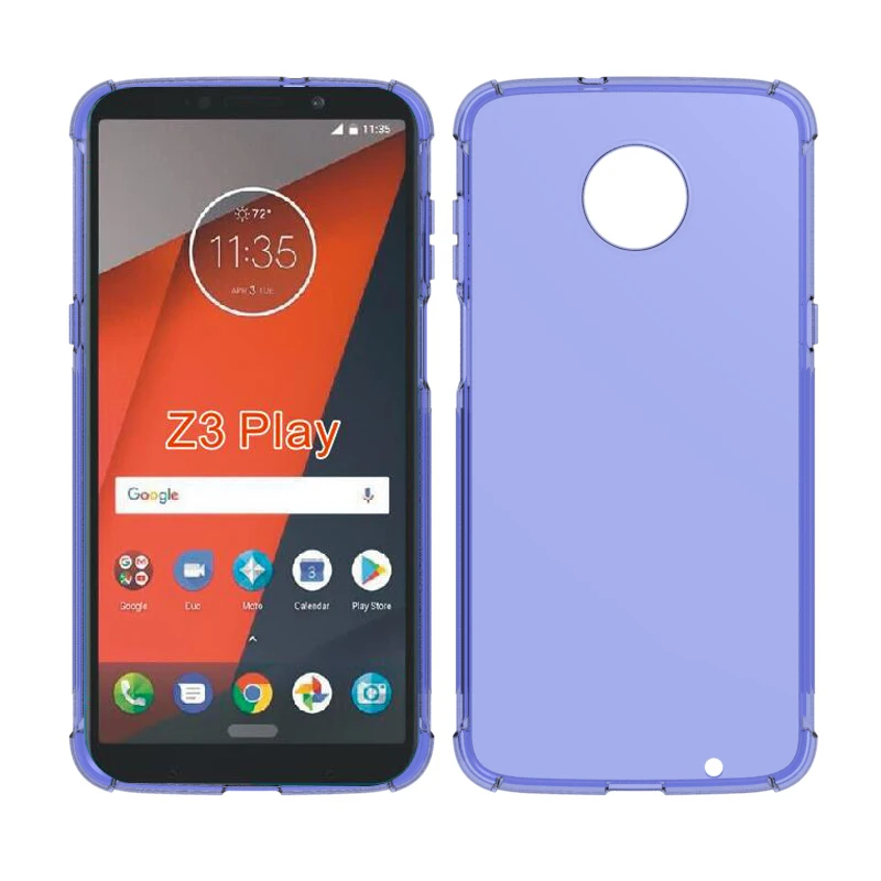 Transparent Shockproof soft Tpu cover case For Motorola moto Z3 Play
