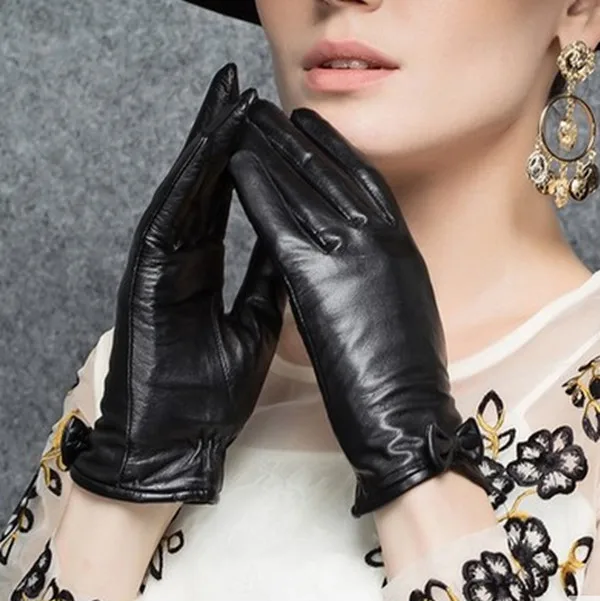 Professional Custom Cute Warm Thin Ladies Leather Gloves - Buy Ladies ...