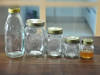 Clear Decorative Mason Glass Canning Jar For Honey Jam Jelly Buy