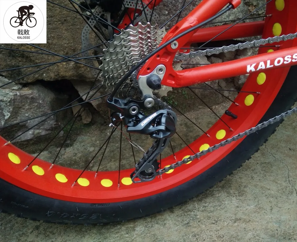 Perfect Kalosse  Aluminum alloy frame   Full suspension bike   beach mountain bike  21/24/27/30 speed   26*4.0  tires 5