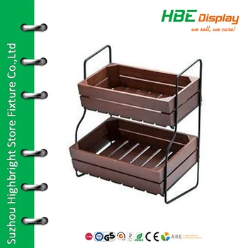 2 Tier Wood Bread Display Stand Fruit 2 Tier Wood Bread Display Stand Fruit