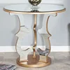 Unique design round side table mirrored corner table end table for home hotel