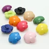 fashion flower shape dyeing resin shank button for children clothing