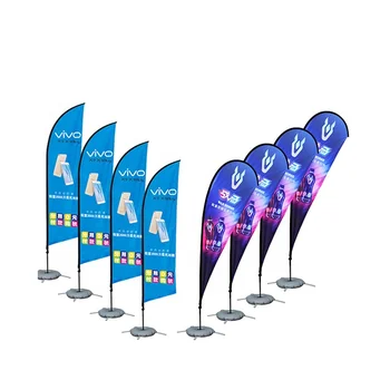 Custom Promotional Flying Banner Advertising Teardrop Beach