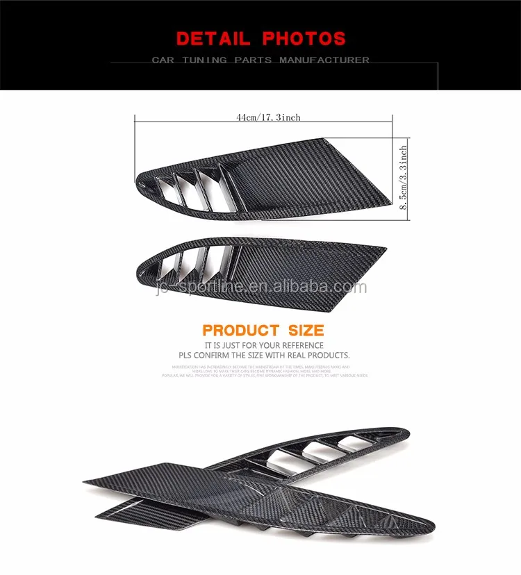 Carbon Fiber Front Bumper Air Intake Vents For Ferrari 458 Italia Base