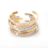 Women Hand Cuff 18K Gold Plating Bangles Stainless Steel Girls Jewelry Bracelets