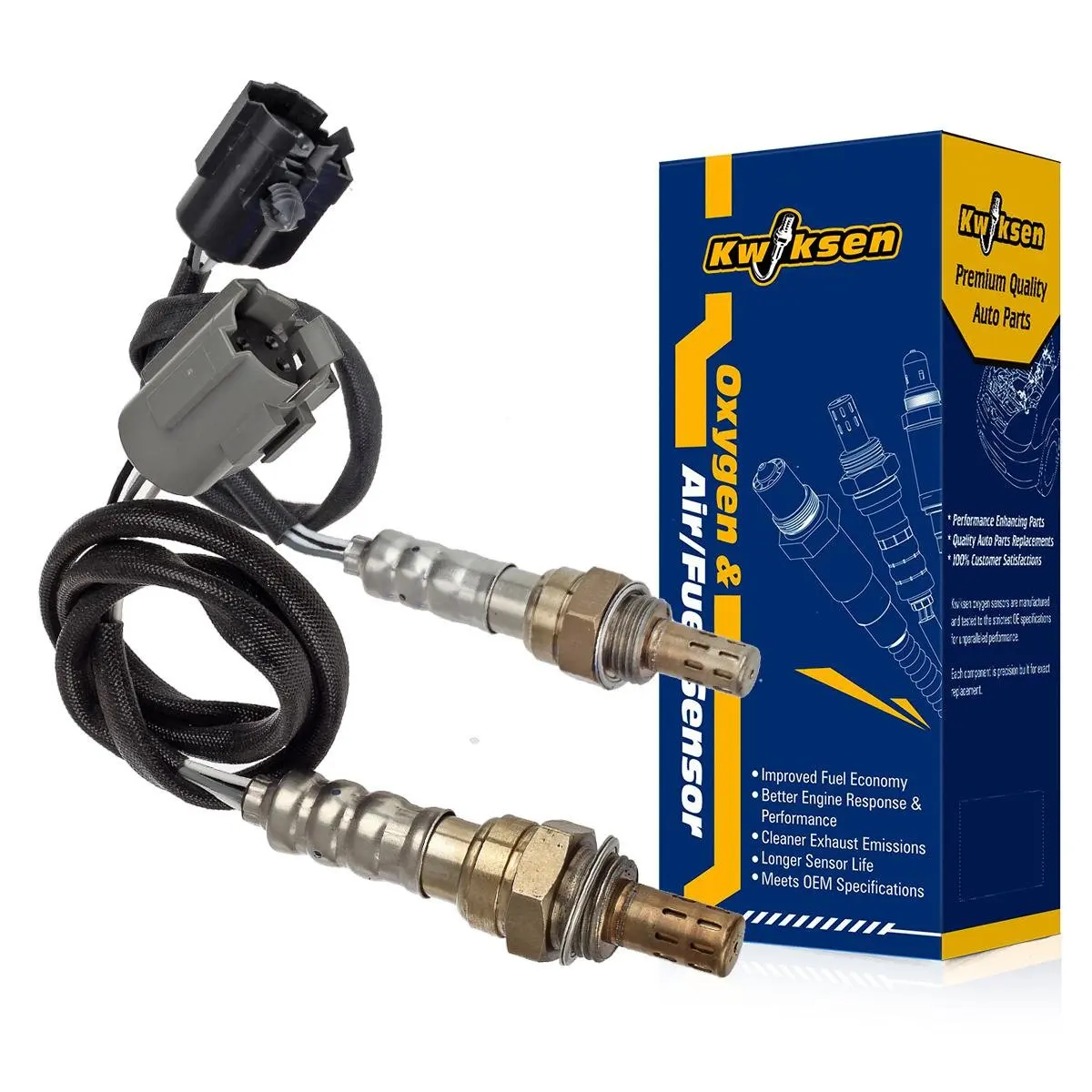 Upstream and Downstream 2pcs Oxygen O2 Sensor 1 and Sensor 2, 234-4076, 234-4078 For Jeep Cherokee Grand Cherokee Wrangler 4.0L