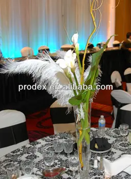 ostrich feather and flower centerpieces