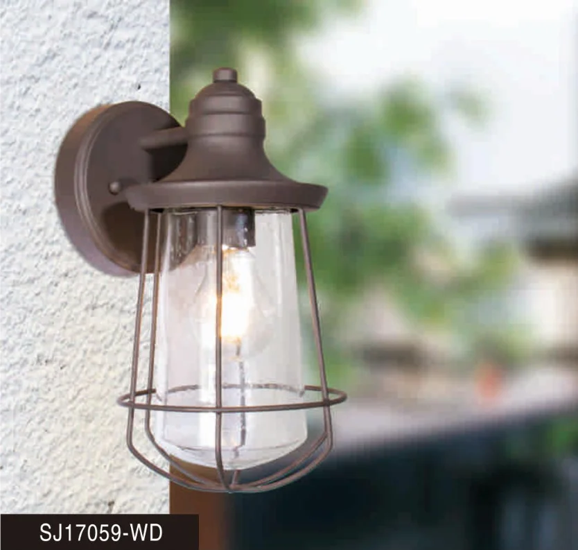 China factory wholesale American style loft antique brass outdoor wall lamp industrial vintage