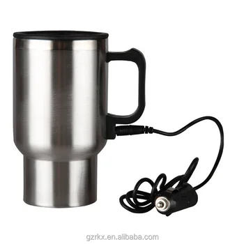 16oz Electric Heated Travel Coffee Cup Mug Car 12v Adapter Usb,Thermal ...