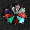 10 pieces wholesale gemstone diamond hexagon cone pendant rough gemstone