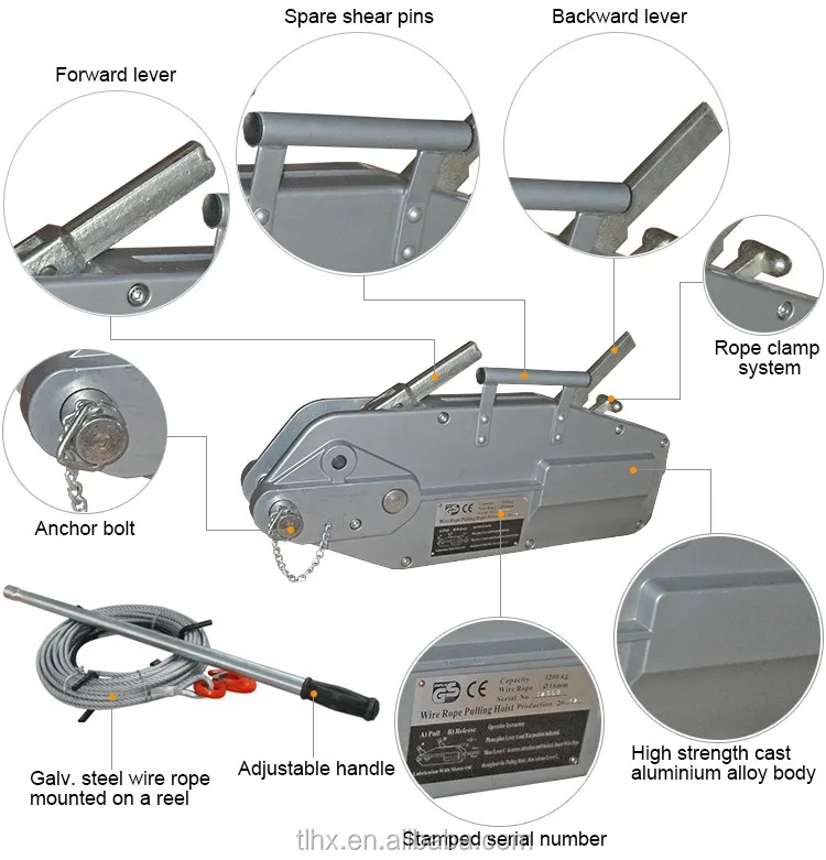 Manual Tirfor Wire Rope Winch - Buy Tirfor tirfor Winch tirfor Wire ...