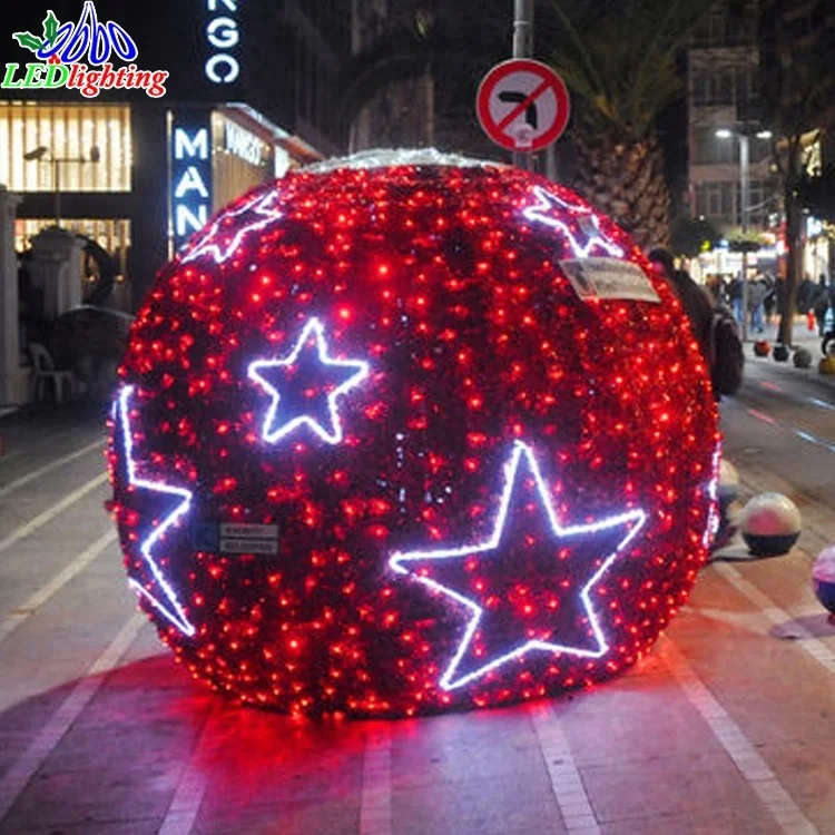 waterproof Red Christmas large outdoor led sphere ball light