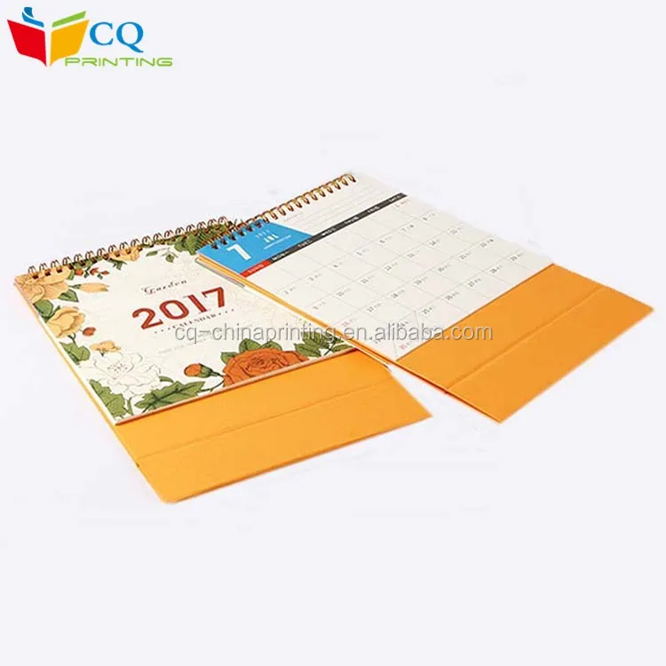 Custom Designed New Year Spiral Binding Standing Desk Calendar,Printing
