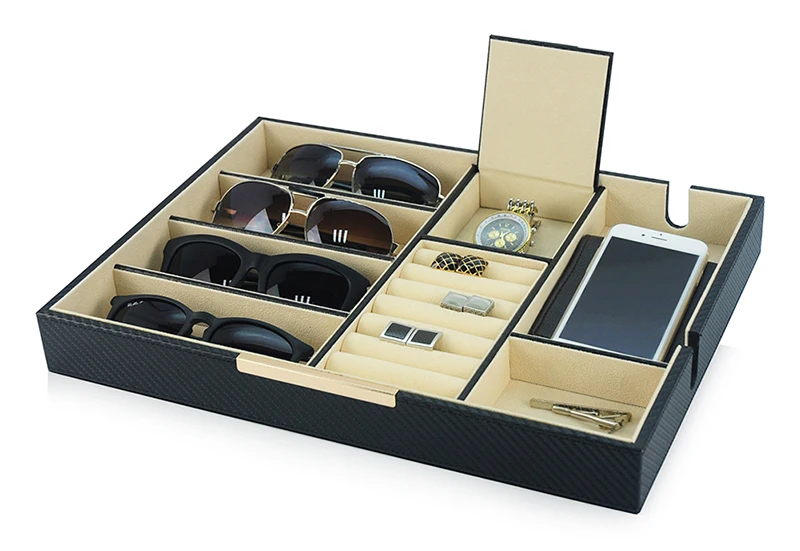 Leather Valet Tray for Phone and Jewellery (2)