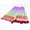 16pcs set foundation eyelash shadow lip plastic handle rainbow make up brushes makeup