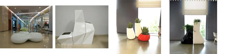 High quality fiberglass flower planter pot mold, decorative large dark grey color stone flower vase