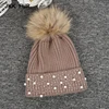 Wholesale Knitted New Design Real/ Faux Raccoon Fur Pompom Hat Ladies Winter Fur Hat