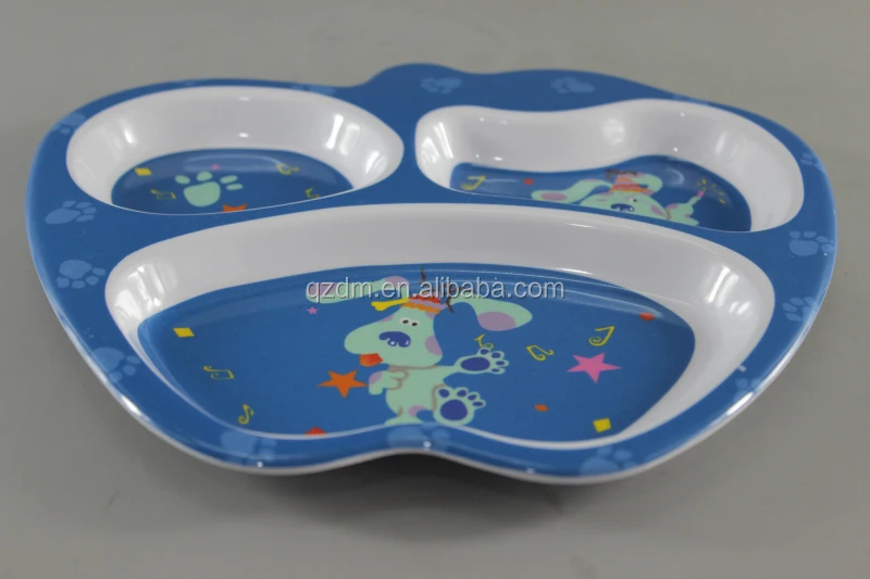 Apple Shape Melamine 3 Divide Dinner Plate For KISD