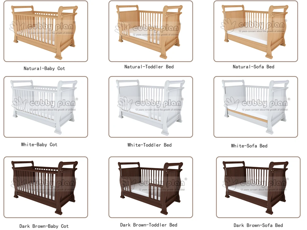 Cubby Plan Lmbc 005 High Quality 3 In 1 Baby Sleigh Cot Baby