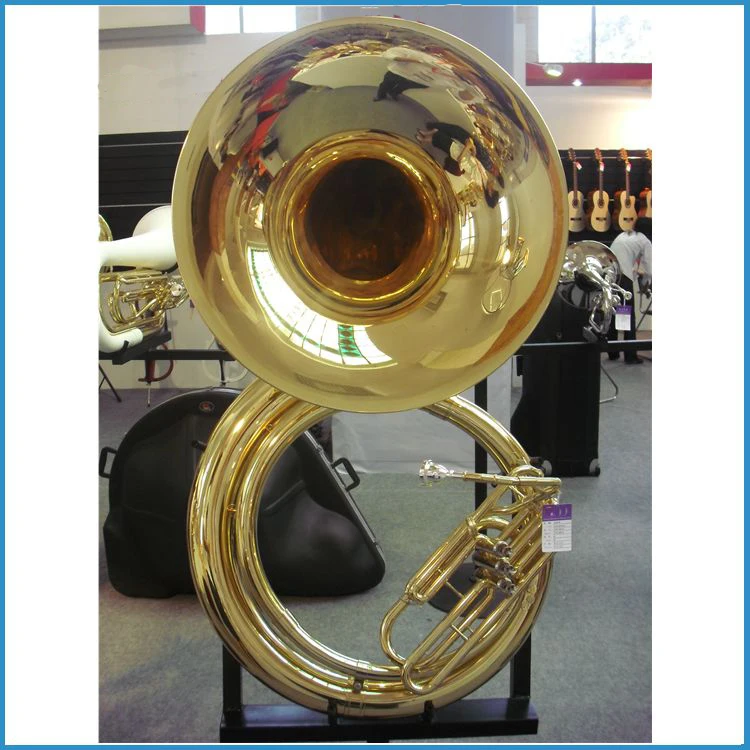 Gold Lacquer Bb Key Sousaphone,C Key China Sousaphone,Brass Sousaphone