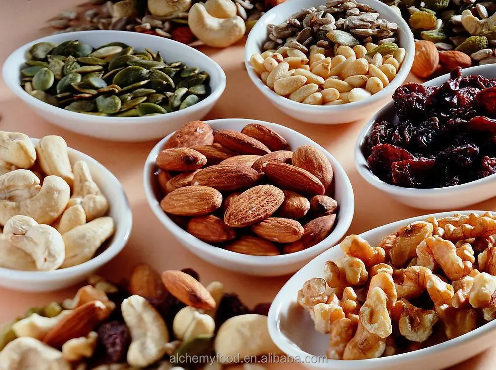 dry roasted and salted mixed nuts snacks