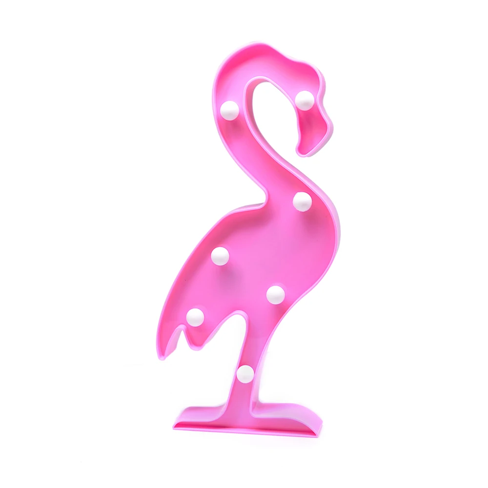 Hot Sale Romantic Warm Light Flamingo Table Lamp Wall Decor Tropical Fiesta Plastic Flamingo Marquee Led Baby Night Light