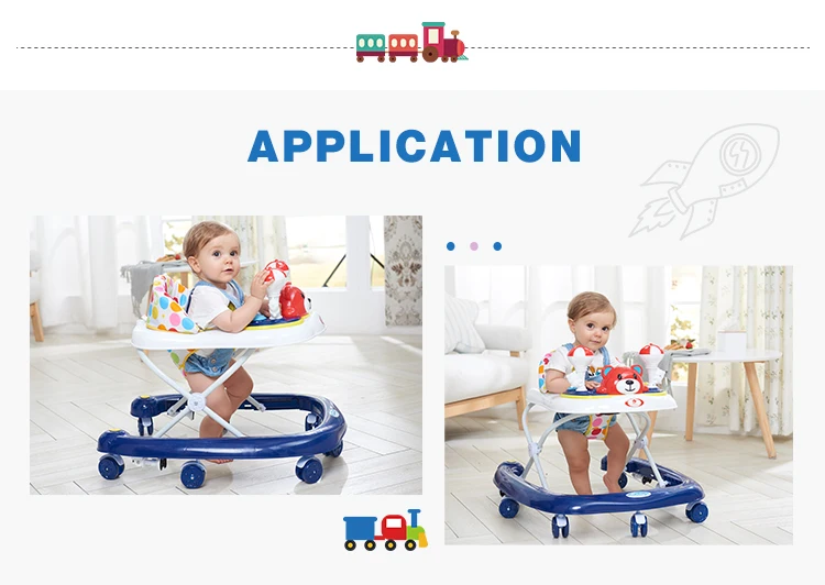 Walking Aid Assistant Adjustable Baby Carriage Mobile Baby Walker With