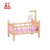 Pretend play game doll bedding set children wooden doll bed for 18 inch doll