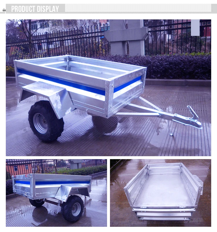 Small Utility 2 Wheel Galvanized Small Tractor Trailer