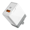 Certified Black wall charger adapter , Universal multi portable fast charge 3.0 travel charger