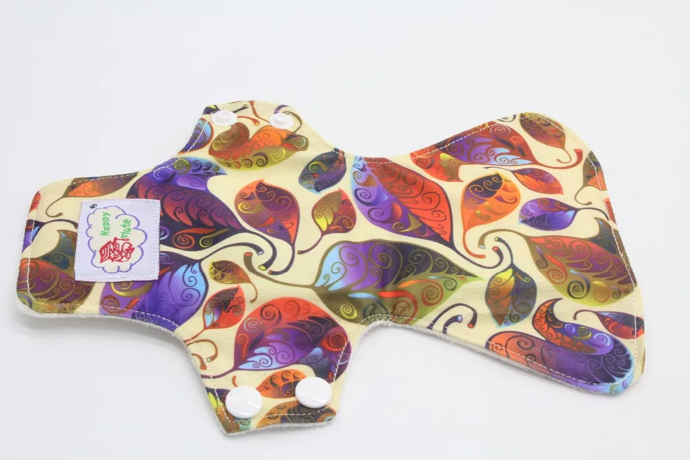 snaps microfiber printed regular use reusable sanitary towel