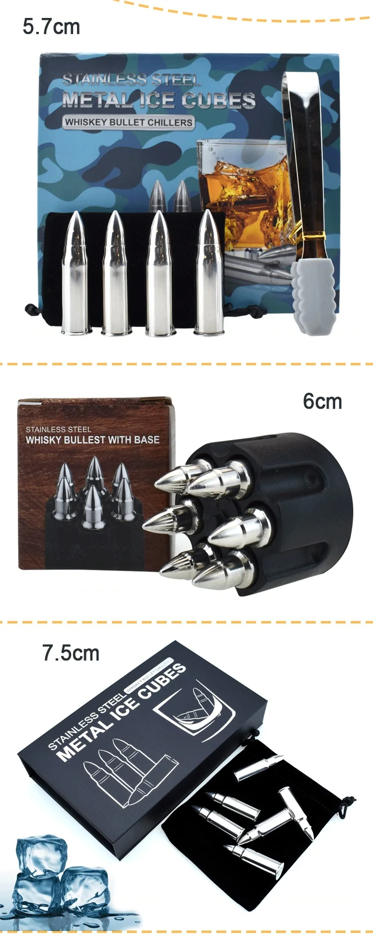 Stainless Steel Bullet Shaped Ice Cubes Chilling Rocks Bullet Ice Cubes Wine Chiller Buy