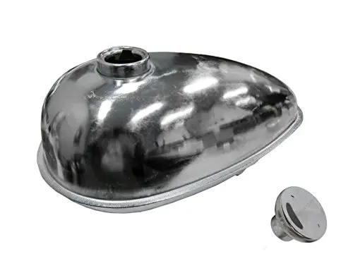Replacement 2 Liter or 0.5 Gallon Black Metal Gas Tank for 49cc 66cc 80cc Motorized Bicycles Bikes with Gas Cap and Bolts