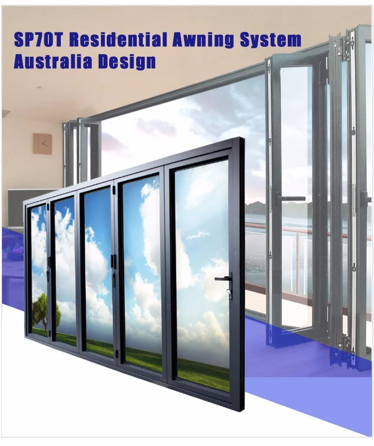 Solution to Bullet Proof  Cheap price wholesale malaysia aluminum double glass folding door in USA Australia market
