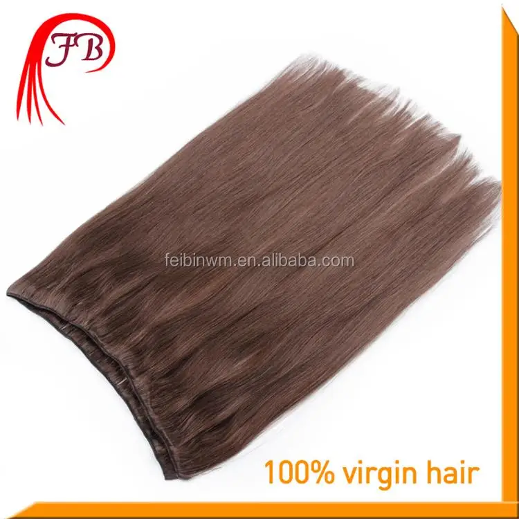Unprocessed 5A Human Virgin Color #2 Straight Hair Weft Italian Hair Weave