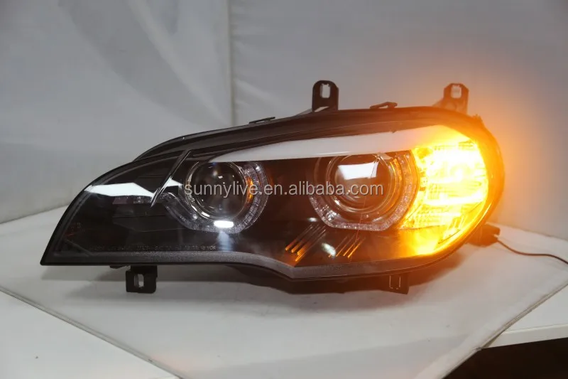 2007-2011 Year For BMW X5 E70 LED Head Light Lamps Black Housing  SN  For Non AFS version