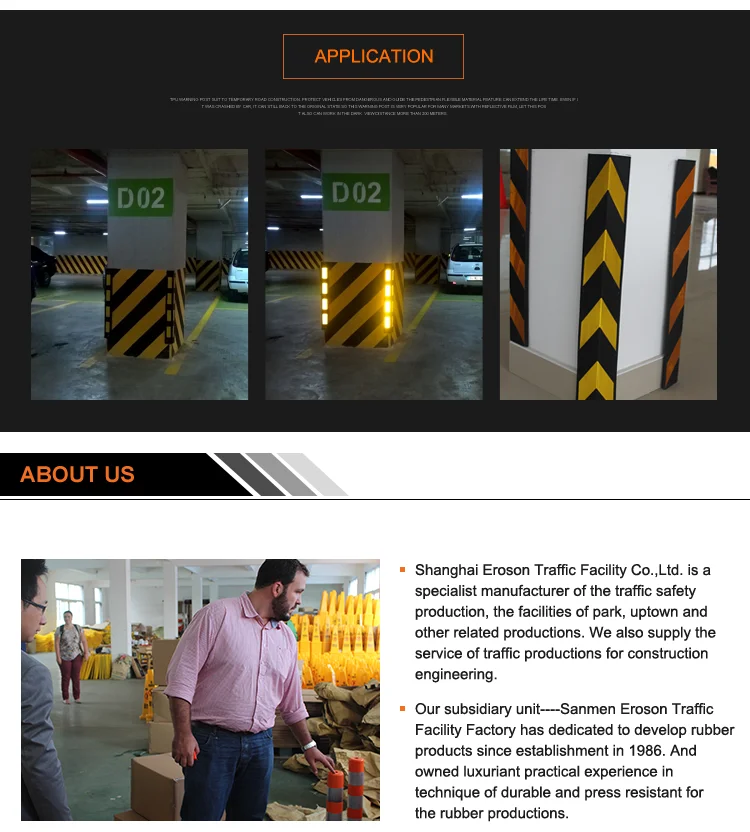 Anti-bumping Decorative Wall Protector  Reflective NBR Corner Guard for Underground Garage