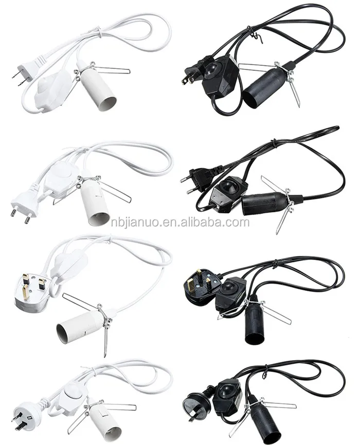 Eu Plug Lamp Power Cord With Inline Button Switch 1.8m Buy Vde Lamp