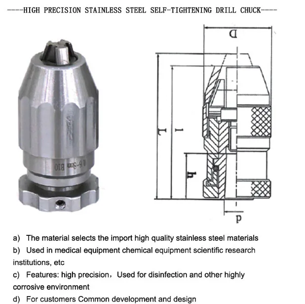 Carbon Steel Mini Lathe Drill Chuck Jacobs With Key