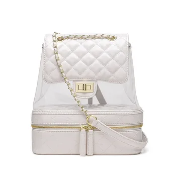 clear quilted bag