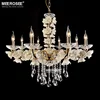 MEEROSEE Luxury Gold Chandelier Lighting Modern Crystal Pendant Light Flora Hanging Lamp for Restaurant MD2646 L8