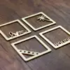 WholesaleSquare frame plywood laser cutting Crafts Wooden Crafts Decoration Embellishment Scrapbooking Cards DIY Wall Decoration